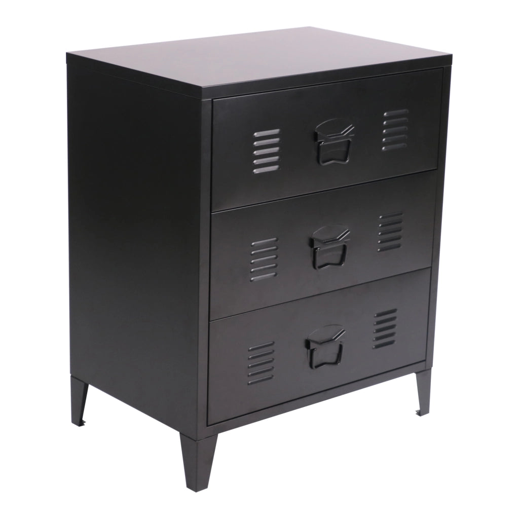 Cassettiera Hämeenlinna in Acciaio 72 x 60 x 40 cm Nero [en.casa]