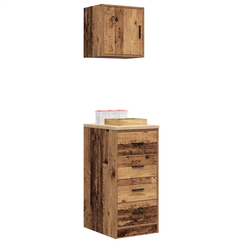 Armadi da Garage 2 pz Legno Antico in Legno Multistrato 3328330