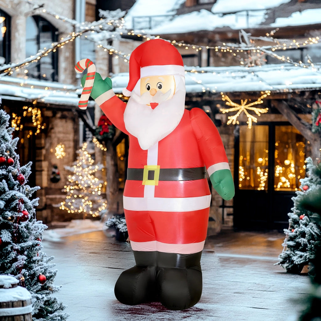 Babbo Natale Inflabile 240 cm con Luci LED e Inflatore ¨C zephmum ¨C Multicolor per Esterno Interno