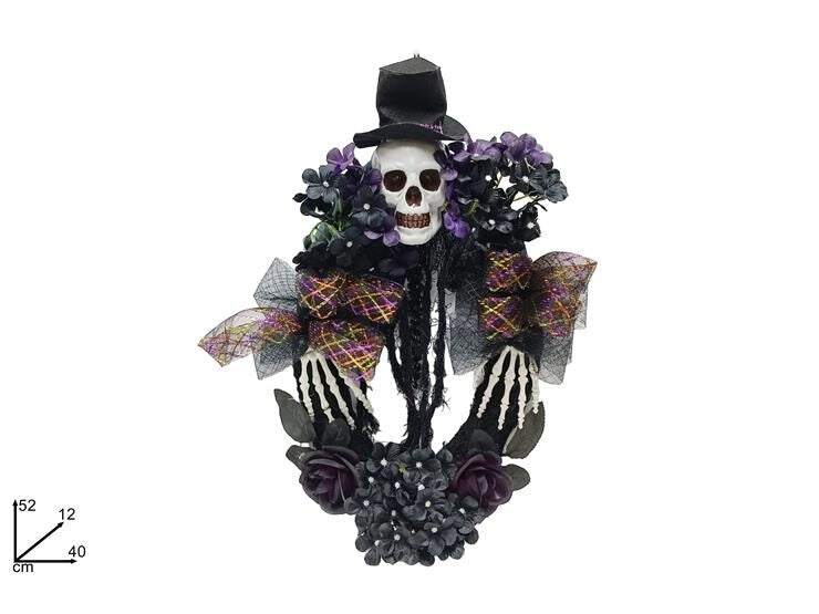 Decorazione Halloween Casa Dietro Porta con Fiori 40 x 12 x 52 cm