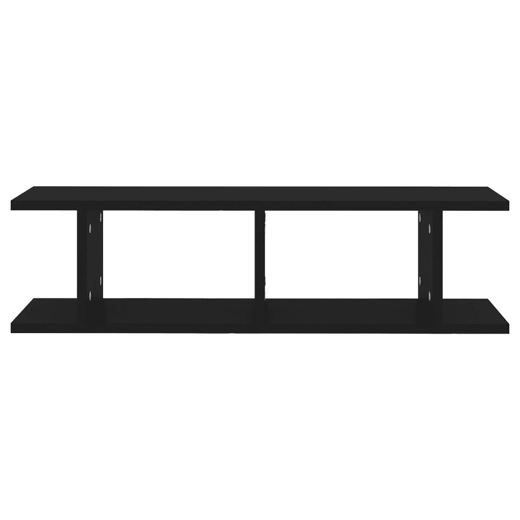 Mensole a Muro 2 pz Nero 78x18x20 cm in Truciolato cod mxl 43474