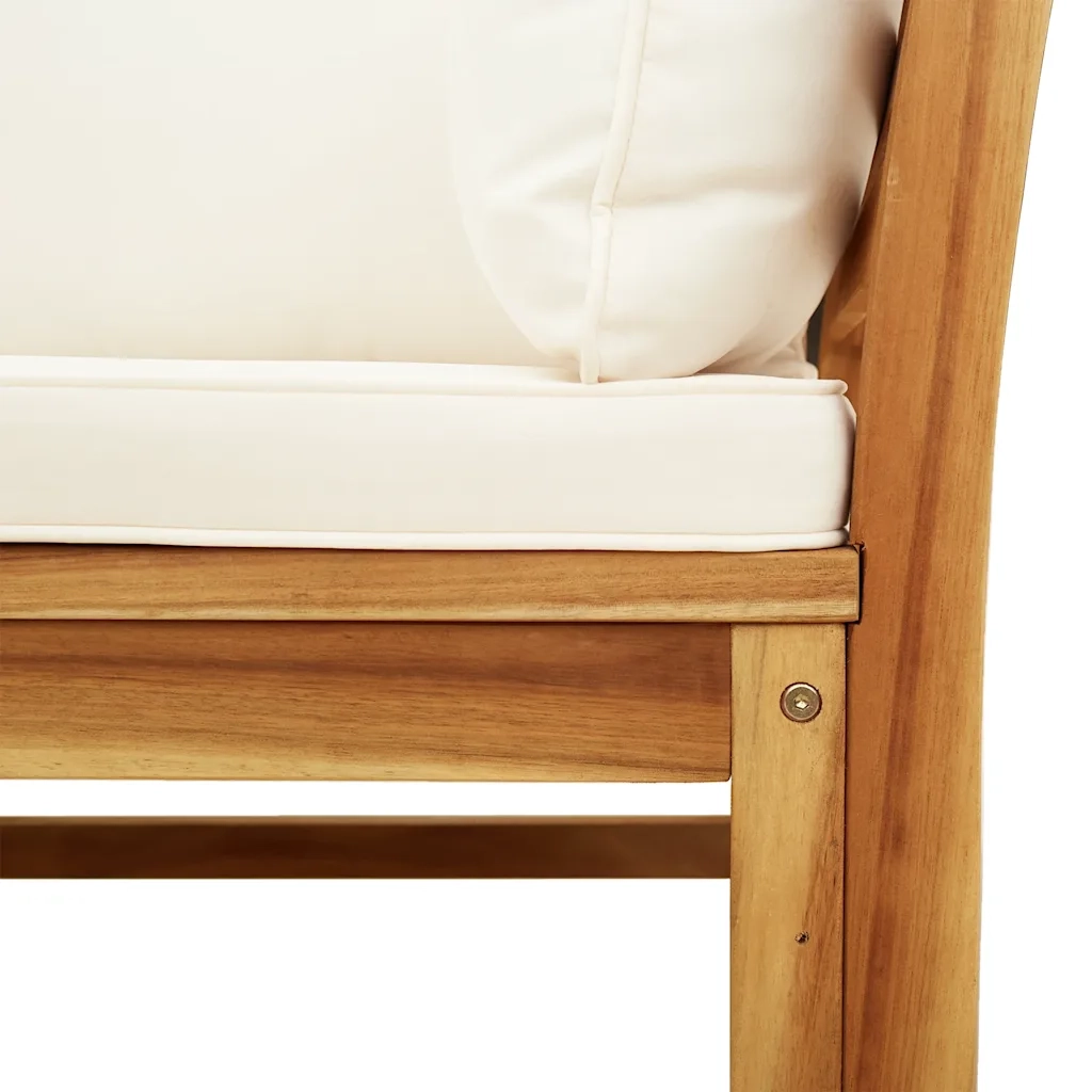 Set Salotto da Giardino 5 pz con Cuscini Legno Massello Acacia