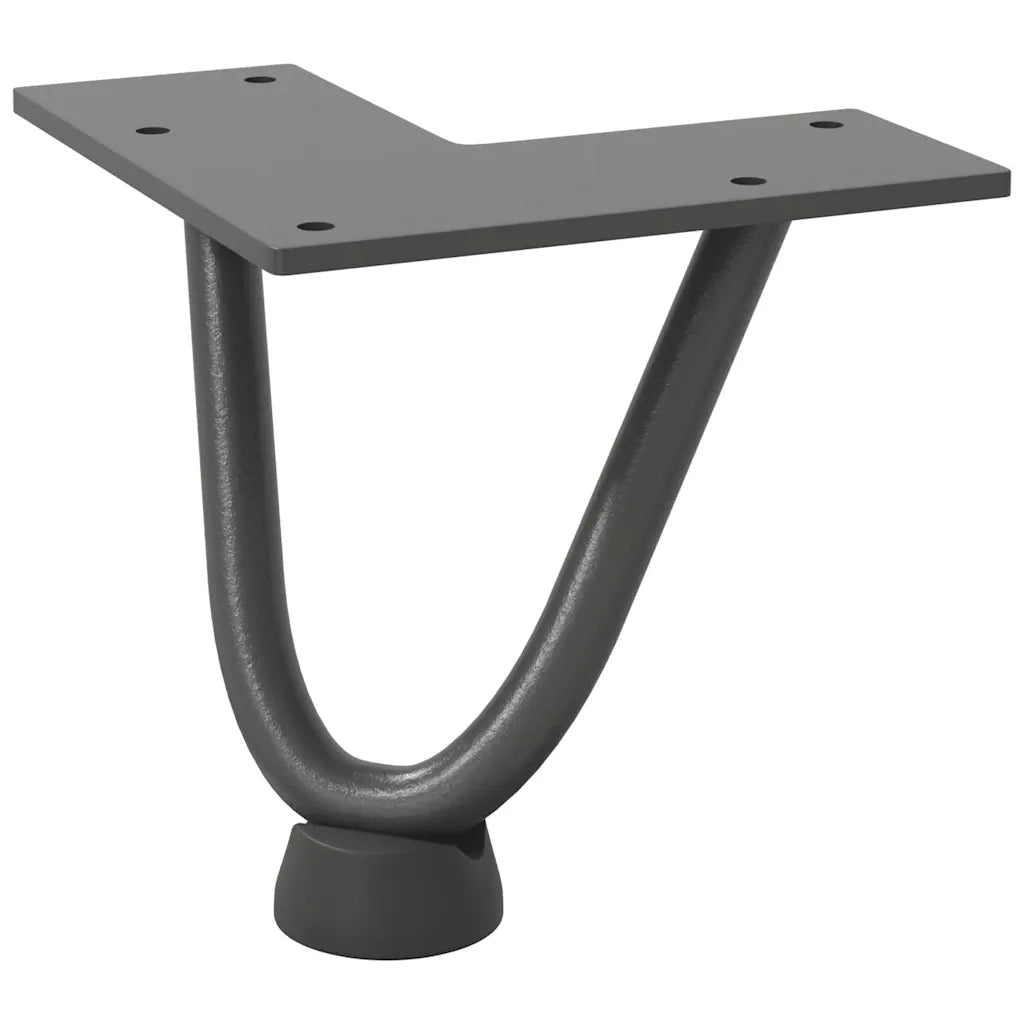 Gambe a forcina per tavolino 4 pz antracite 10 cm acciaio massiccio