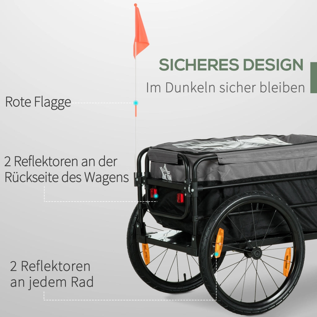 Carrello da giardino pieghevole ¨C Xylo ¨C acciaio nero e grigio 130x64x103 cm