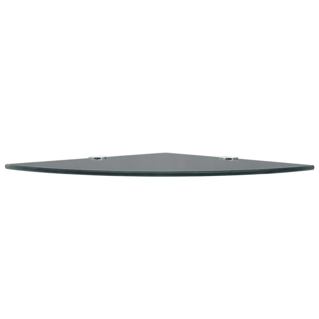 Mensola angolare con staffe cromate e vetro nero 35 x 35 cm 2702221/2