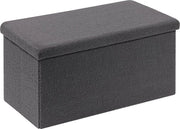 Banco con spazio di stoccaggio, banco pieghevole, sedile per piedi in velluto contenitore di stoccaggio con coperchio, grigio, 80 x 40 x 40 cm