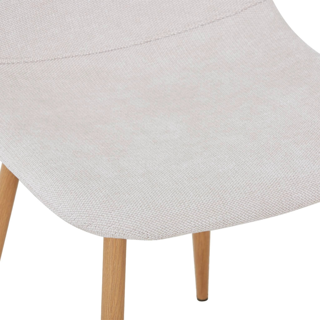 Set di 2 sedie decorazione in legno e tessuto, beige