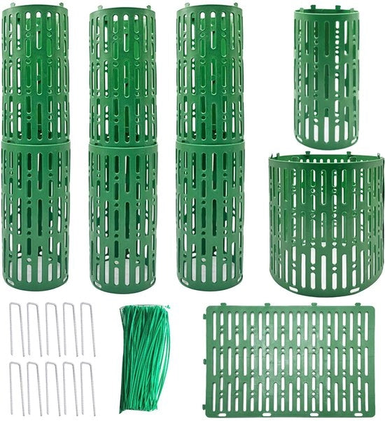 Pacchetto di 10 protezioni per tronchi, protezioni per rami in plastica da 20 cm, protezioni per tronchi espandibili con 10 clip U, protezione per rami, protezione per tronchi per alberi, protezione contro foglie, calzature per protezione dei rami