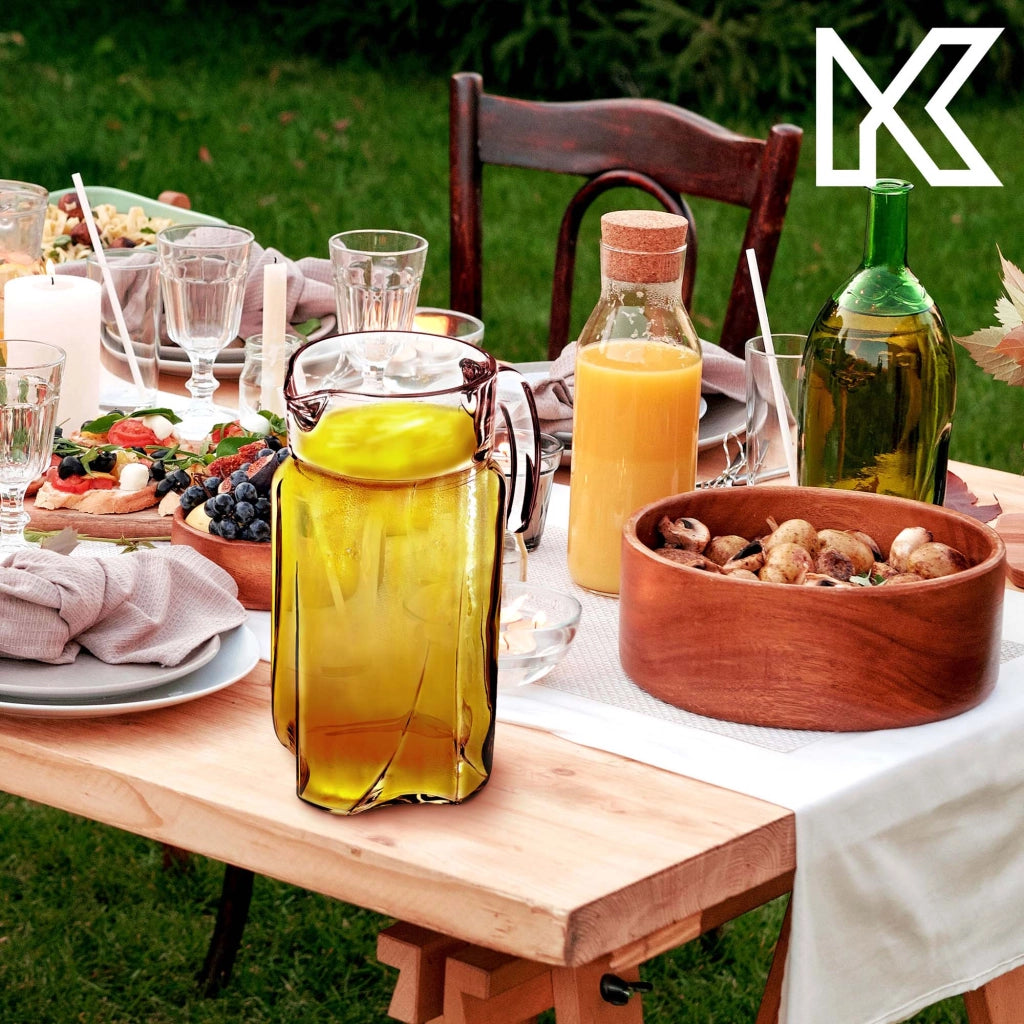 Caraffa in vetro KADAX da 1,7 l + 6 bicchieri da 380 ml per succhi di frutta