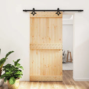 Porta scorrevole Naturale e Nero 100 x 210 cm