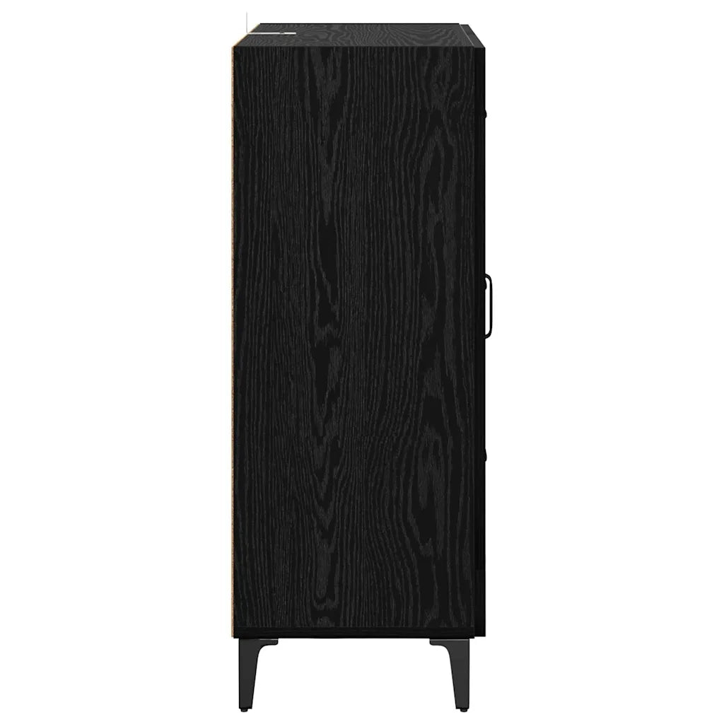 Credenza con Cassetto-Buffet-Armadio da cucina Rovere Nero 69,5 x 34 x 90 cm 377339