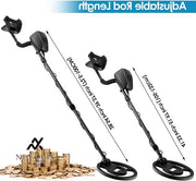 Detector di metallo con alta precisione, display LCD idroimpermeabile e regolabile, multifunzionale per bambini e adulti.