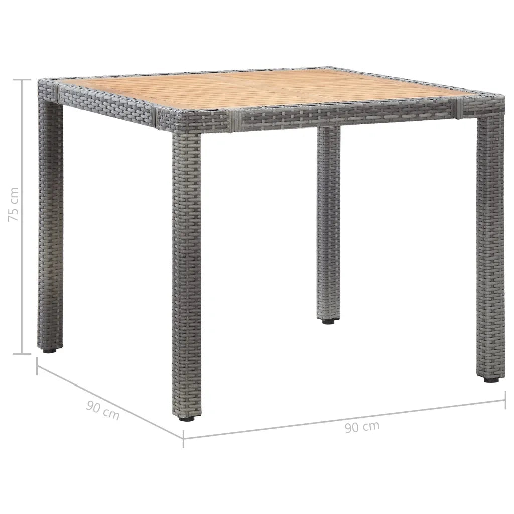 Set da Pranzo da Giardino 5 pz con Cuscini in Polyrattan Grigio cod mxl 34560