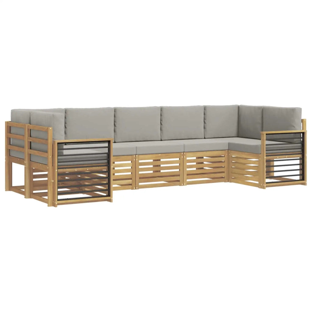 Set divano sezionale 7 pcs Bianco e Grigio Chiaro