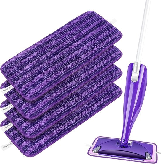 4 doccia asciugabili adattabili per spazzole Swiffer WetJet microfibra - Panno di pulizia - Asciugabile - Riciclabile - per legno di noce, laminato, piastrelle