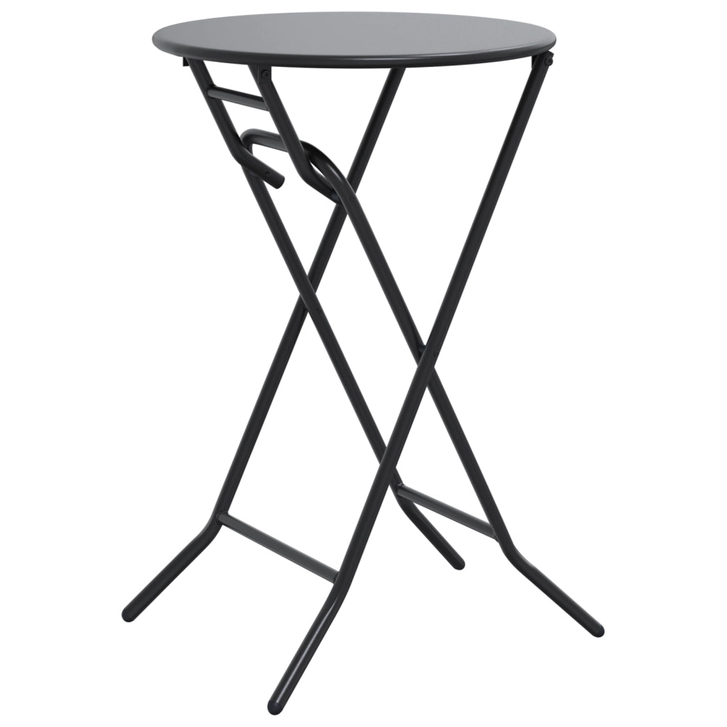 Tavolo da giardino pieghevole Antracite Ã˜50x72 cm Acciaio