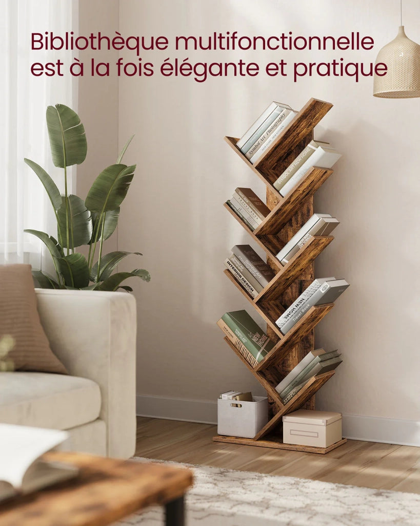 Libreria a 8 ripiani 50 x 24 x 141,5 cm a forma di albero marrone 12_0004050