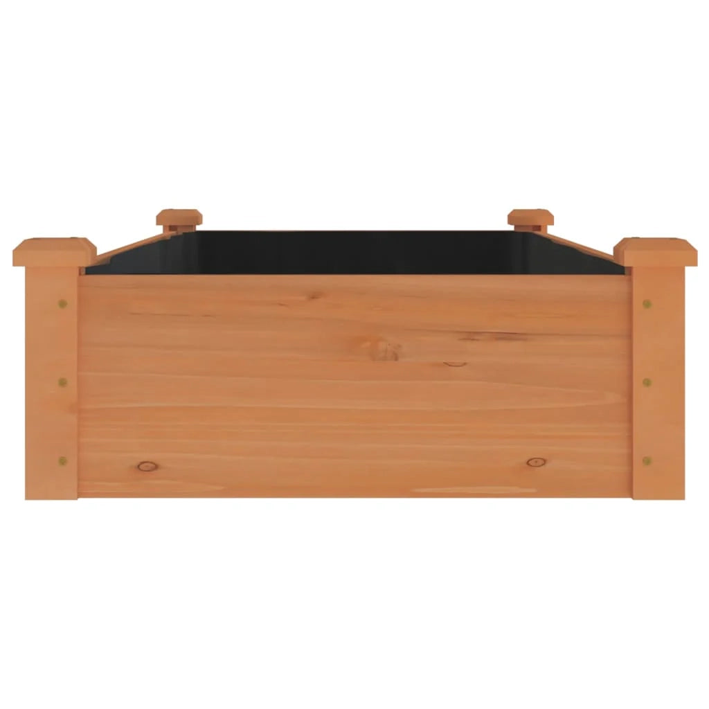 Fioriera rialzata per piante fiori patio giardino rivestimento 120 x 60 x 25 cm legno massello di abete marrone 02_0039837