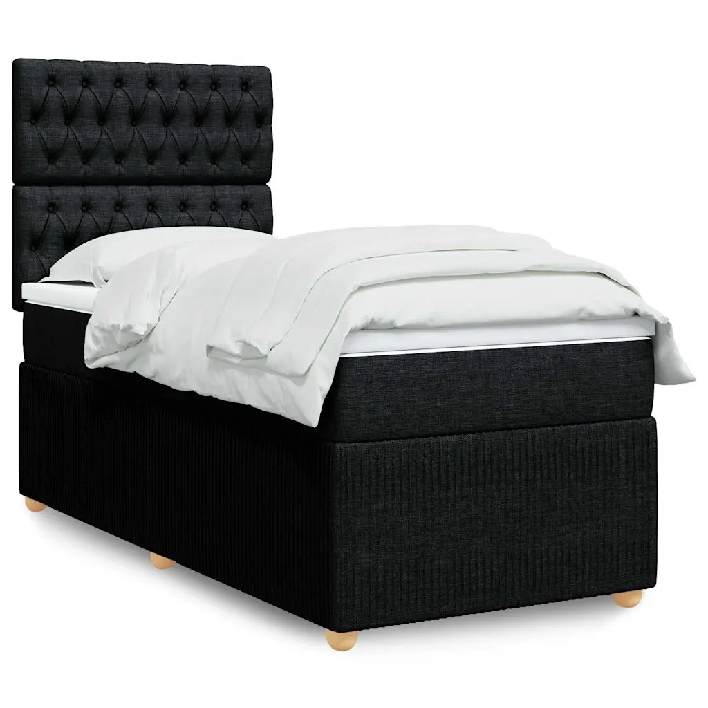 Giroletto a Molle con Materasso Nero 80x200 cm inTessuto 3294192