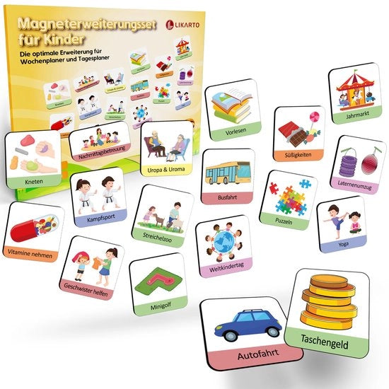 Set di magneti per personalizzare calendari e organizzatori, 149 magneti per massima personalizzazione (SOLAMENTE ESTENSIONE)