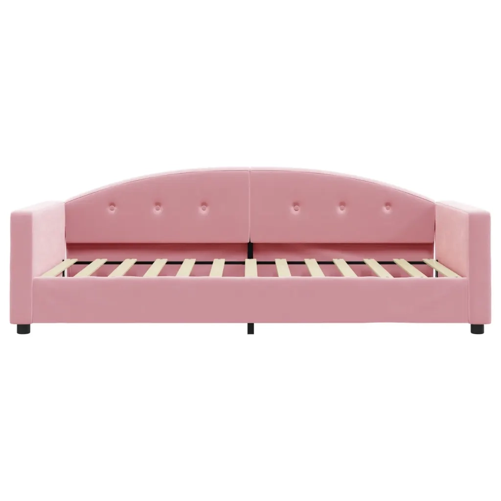 Divano Letto con Materasso Rosa 90x200 cm in Velluto
