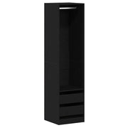 Mobile contenitore moderno indipendente con 2 cassetti 50 x 50 x 200 cm in legno di rovere nero 02_0055893