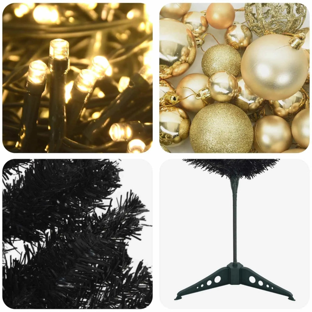 Albero di Natale Artificiale Slim con Palline 120 cm 150 LED 3461145