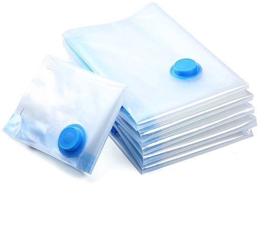 5 sacchi di compressione per spazio, piccole borse di compressione con chiusura a zip, sacchi di compressione per abbigliamento, sacchi di compressione per abbigliamento per viaggi e uso domestico, con valvola ermetica, 50x70 cm