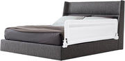 Sponda da Letto per Bambini 100/120 cm, Barriera Pieghevole per Letto, con Cintura di Sicurezza, Sponda di Sicurezza per Bambini, per Letti Singoli, Doppi, 100/120 x 41 x 42 cm (120 cm,Bianco)