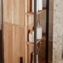 Mobiletto alto da bagno, stile loft, industriale, moderno, marrone chiaro
