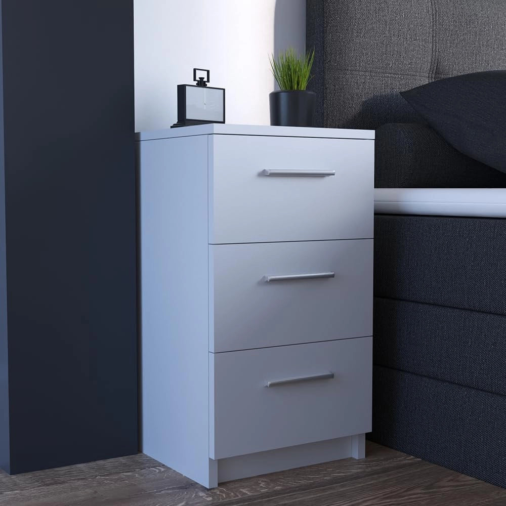 Comodini camera da letto, Nero lucido, Set di 2, adatto per letti boxspring con telaio rialzato