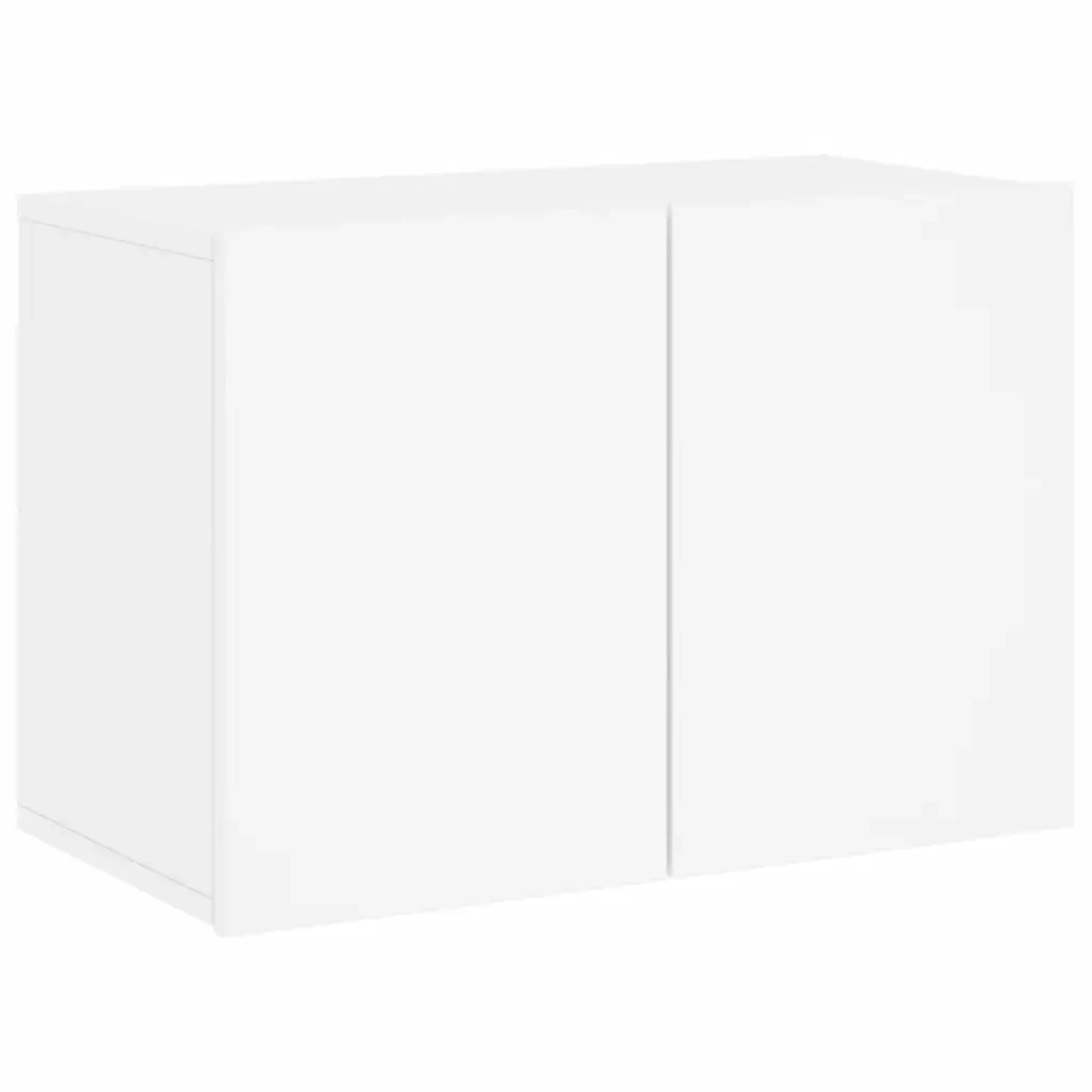 Mobili TV a Muro 5pz Bianchi in Legno Multistrato