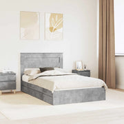 Letto con Contenitore con testiera Grigio cemento 135 x 190 cm 3409920