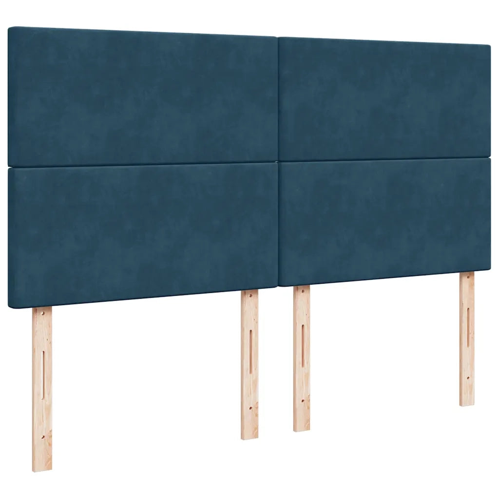 Giroletto a Molle con Materasso Blu 200x200 cm in Velluto