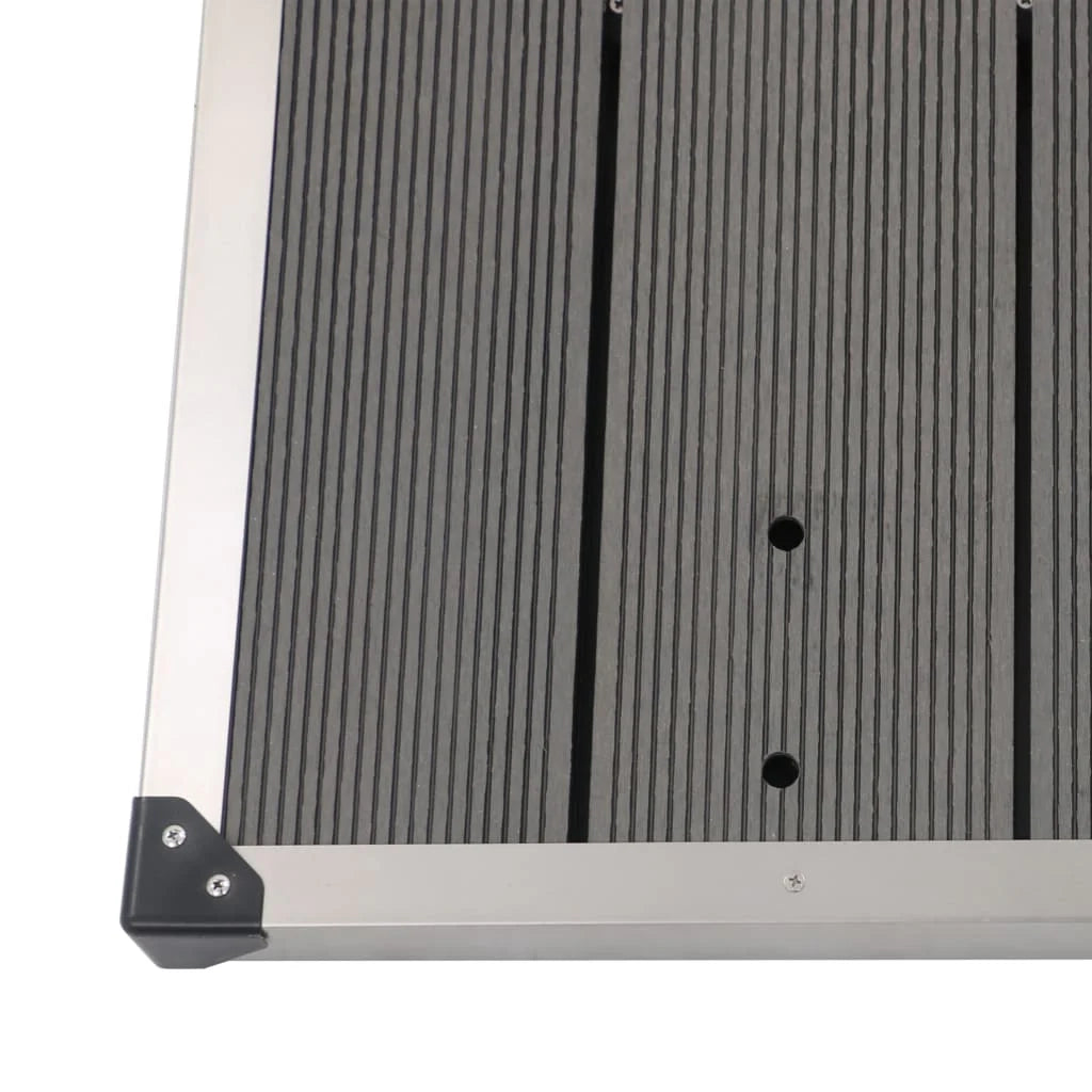 Piatto doccia da esterno piatto doccia da giardino piatto doccia da terrazza piscina acciaio inox WPC 110 x 62 cm grigio 02_0001983
