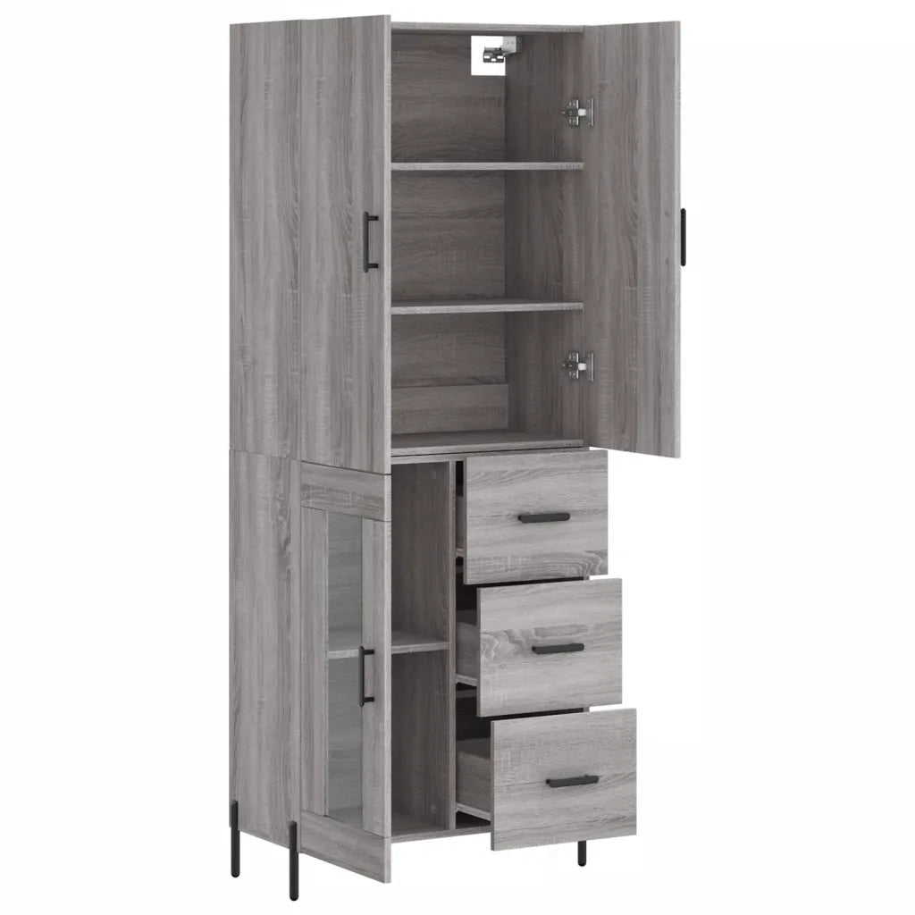 Credenza Grigio Sonoma 69,5x34x180 cm in Legno Multistrato 3195969