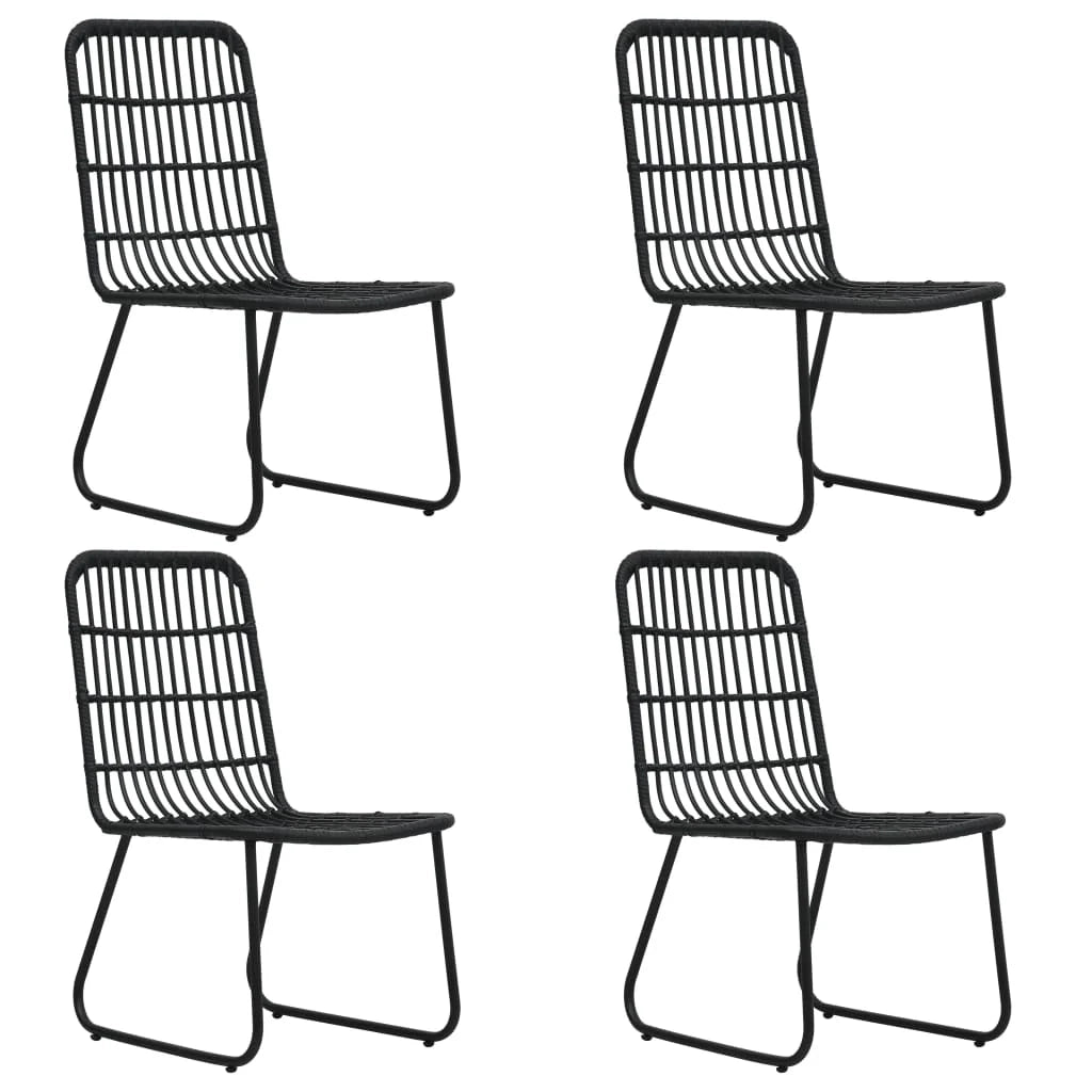 Set da pranzo da esterno 5 pezzi in resina intrecciata e vetro mobili da giardino 02_0014231