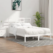 Giroletto-Struttura Letto Bianco in Legno Massello 140x200 cm 885935