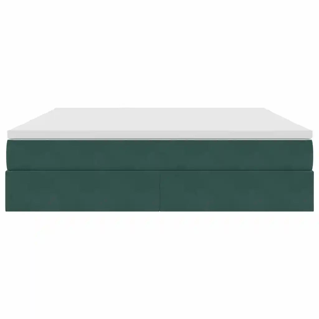 Letto con contenitore e materasso Verde Scuro 160 x 200 cm