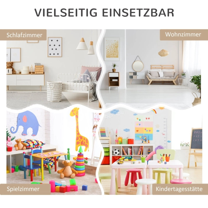 Libreria per bambini con cassetto, 3 ripiani e 2 vani a giorno, scaffale contenitore per cameretta, sala giochi, grigio, 60 x 29,9 x 90 cm