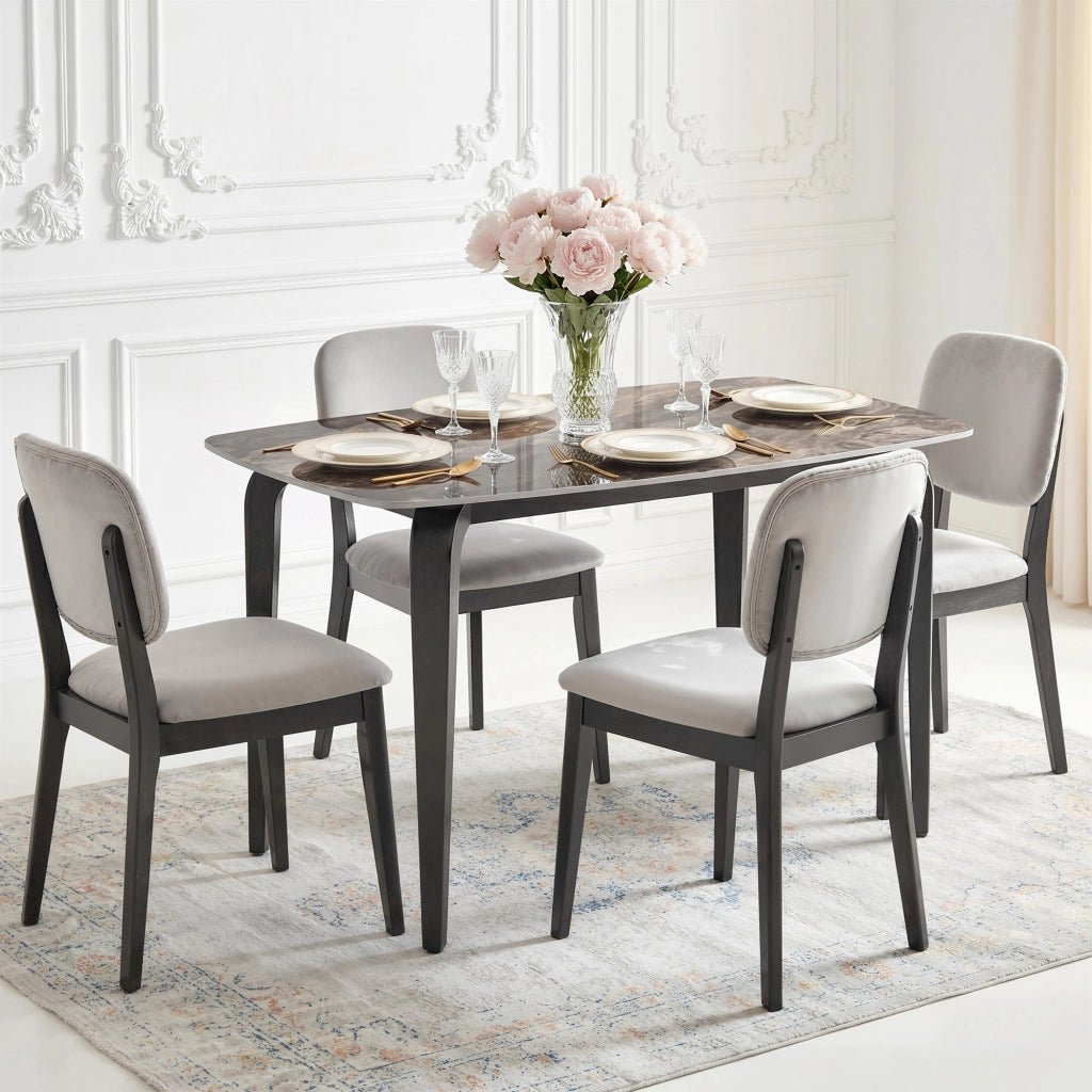 Tavolo da Pranzo Moderno ¨C zephmum ¨C Pietra Sinterizzata, Marrone, 130x70 cm