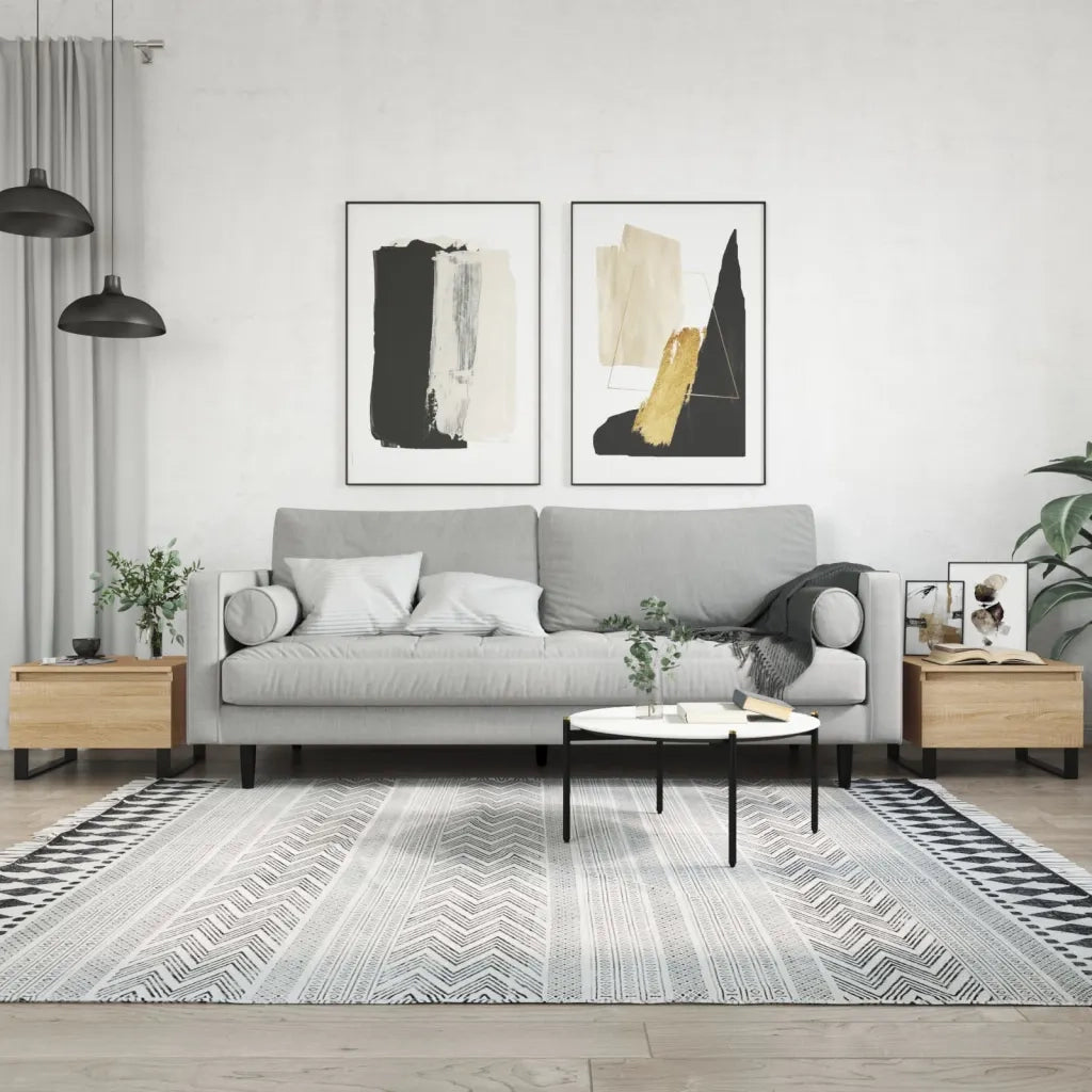 2 pz Tavolini salotto | Tavolino da caff¨¨ | Tavolino da Soggiorno Rovere Sonoma 50x46x35cm Legno Multistrato