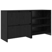 Credenza 2 pz | Madia | Buffet da pranzo | Armadio da pranzo Rovere Nero 70 x 41 x 75 cm Legno multistrato