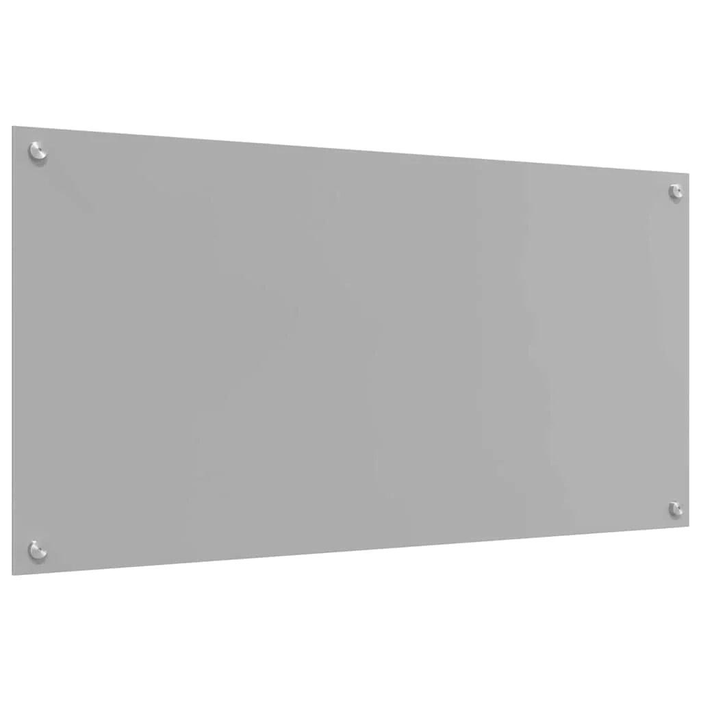 Paraschizzi moderno per cucina 100 x 50 cm resistente con 4 fori preforati in vetro temperato grigio chiaro 02_0058445