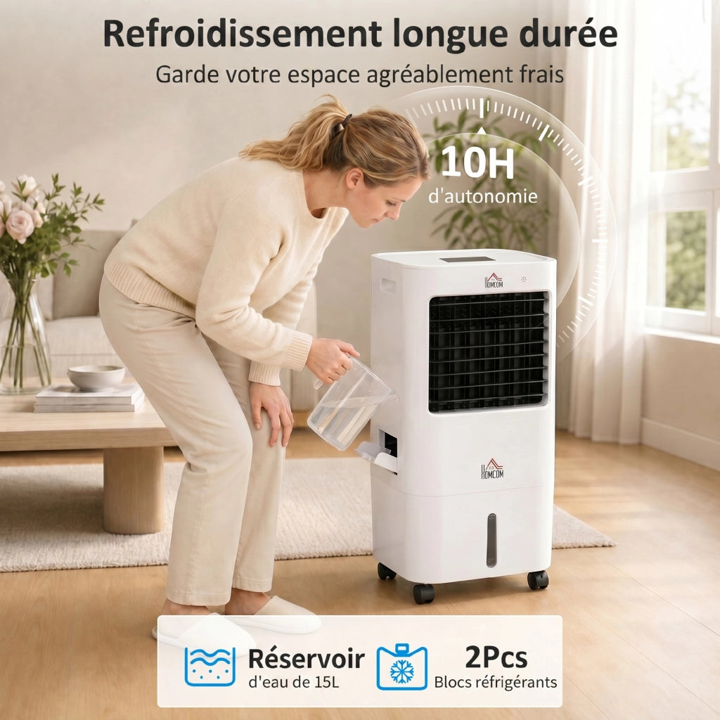 Raffrescatore d'aria portatile 3 in 1 ¨C zephmum ¨C oscillante, telecomando, 3 velocit¨¤, timer 8h, bianco