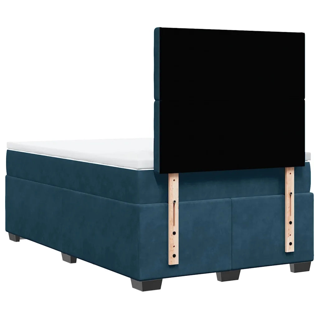Giroletto a Molle con Materasso Blu 120x190 cm in Velluto