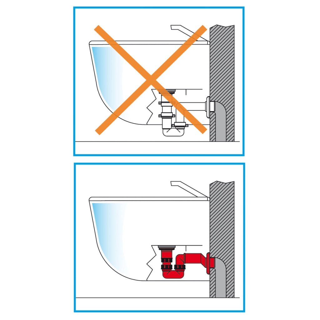 SIFONE eccentrico per lavabo e bidet sospeso  11/4 x Ø 32  40 LIRA