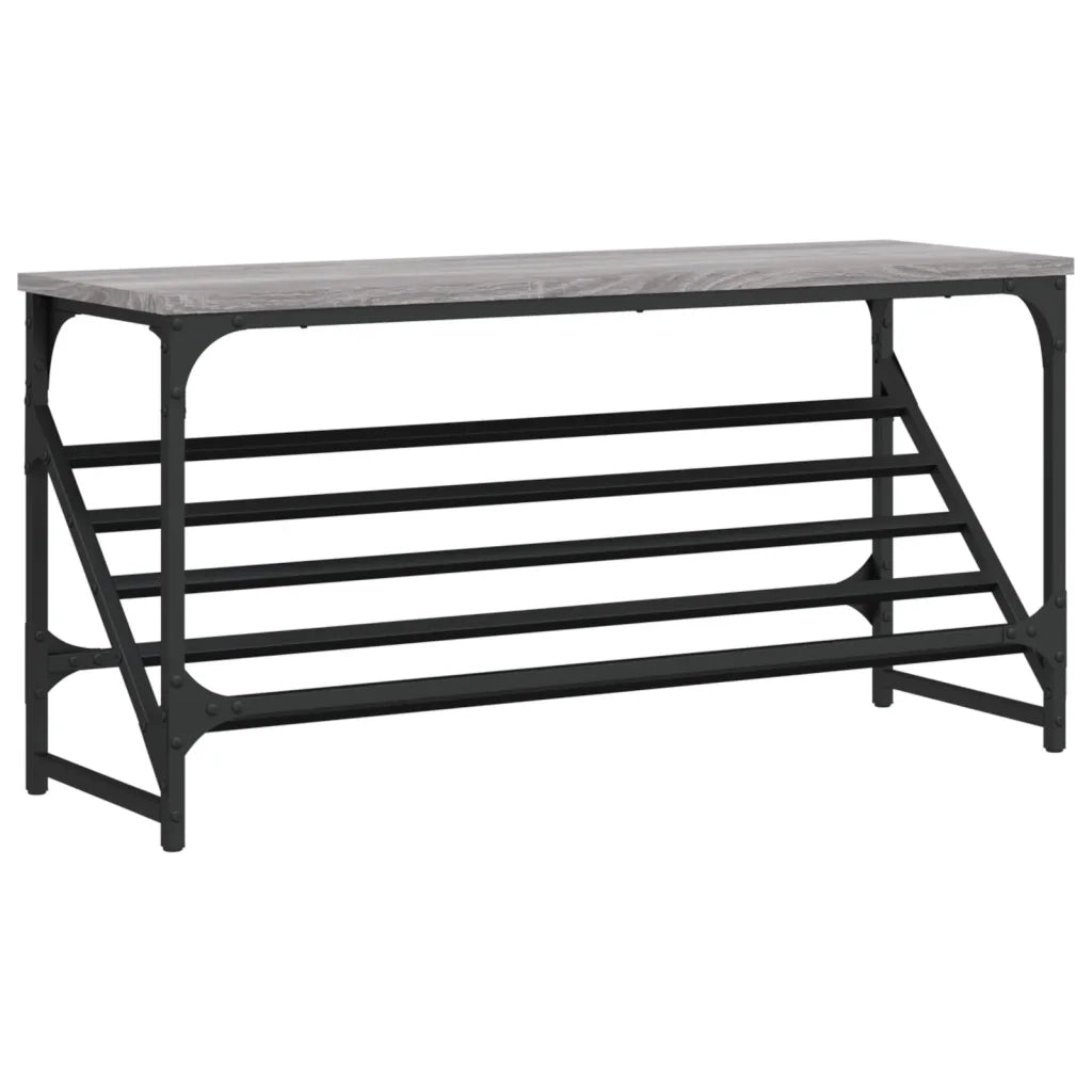 Scarpiera-Scaffale per scarpe Grigio Sonoma 90x30x45 cm in Legno Multistrato