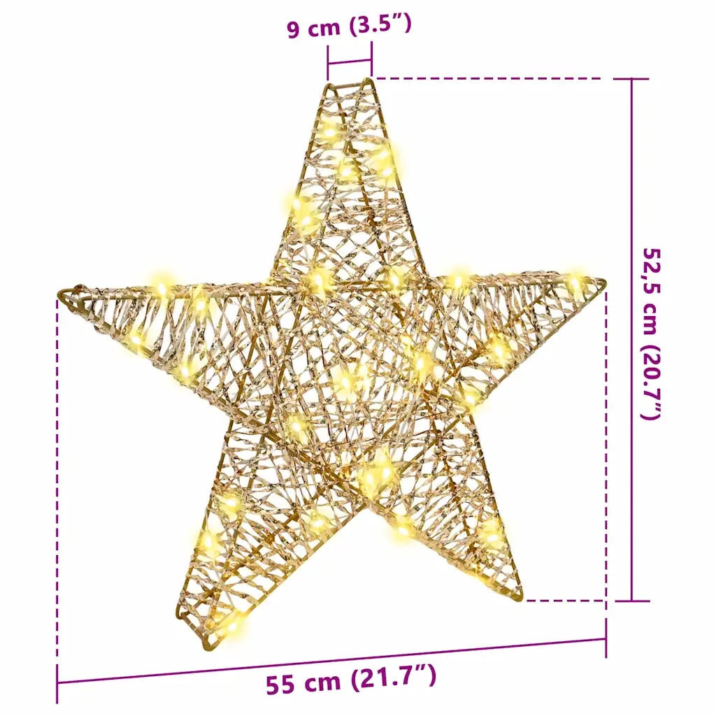 Stella 3D con 50 LED Bianco caldo 55 x 52.5 x 9 cm PET