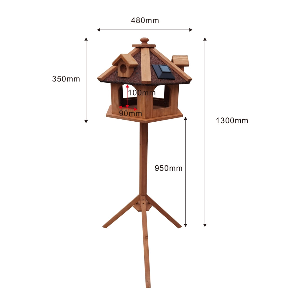 Toboli Mangiatoia per uccelli selvatici con supporto in legno di abete 130cm Con abbaini Resistente
